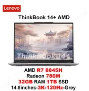 2024 Lenovo ThinkBook 14+ Laptop AMD R7 8845H Radeon 780M 16G/32GB RAM 1TB SSD 14.5inches 2.5K/3K 90Hz/120Hz 400nits Notebook PC R7 32G 1T 3K 120Hz