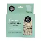 Ever Eco Organic Cotton Net Reusable & Eco Friendly Produce Bags (4 Large Bags)