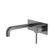 Amelie Wall Basin/Bath Mixer Pin with Plate 185mm Spout Gun Metal BDO250810bGM