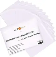 Printable Vinyl Sticker Paper - Waterproof Printable Vinyl for Laser & Inkjet Printer 15 Self-Adhesive Sheets - Glossy White - Standard Letter Size 8.5"x11"