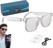 Lenskey AI Translation Glasses, Translator Glasses Real Time, Hy-C8 Smart Glasses Translator Voice Assistant, Bluetooth Smart Translating Glasses with 144 Language for Men Women (Pink)