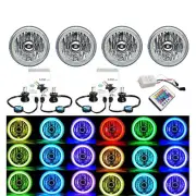 5-3/4" IR RGB COB Multi-Color Change Halo Angel Eye Shift H4 LED Headlights Set (for: Volvo)