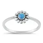 Opal daisy sterling silver toe ring/ring