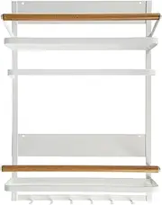 Little Storage Co. Magnetic Wall Organiser, Magnetic Spice Rack Organiser, Multi-purpose Household Essentials Storage and Fridge Organization Kit - White