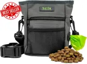 Dog Treat Pouch Training Bag w/ Strap Clip Magnetic Closure Poop Bags Green