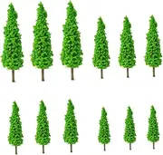 12pcs Simulation Green Tree Faux Plants Garden Miniatures Miniature Tree Fake Grass for Crafts Tree House Accessories Eucalyptus Green Grass Kit Scene Mini Model Tree Plastic