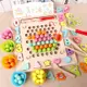 【現貨特惠】木製兒童釣魚串珠玩具幼兒數字運算學習早教 四合一夾珠拼圖遊戲小孩子生日禮物*&&-