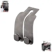 Car Seat Back Double Hook - Suede Hook, New Car Seat Headrest Hook, Upgraded 2 in 1 Purse Hook for Car Seat, Car Back Seat Organizer /95(Gray)