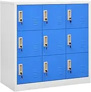 Locker Cabinet Light Grey and Blue 90x45x92.5 cm Steel,Storage Cabinets & Lockers 30.15KG-336441