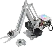 Robot Arm Kit for Raspberry Pi 5 4 B 3 B+ B A+, Stepper Motor, Metal Structure, Clamping Mode, Drawing Mode, Record and Replay, App Control (Raspberry Pi NOT Included)