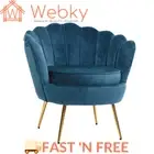Artiss Armchair Lounge Sofa Chair Retro Accent Armchairs Shell Velvet - Navy
