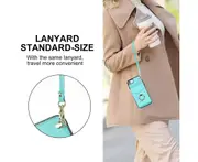 For iPhone 7/8/SE2/SE3 Wallet Case with RFID Credit Cards Holder and Wrist Strap - Mint Green