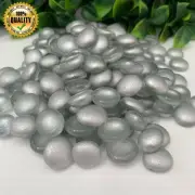 Silver Round Glass Pebbles Beads Stones For Arts, Craft, Mosaics 17 - 19mm 450g