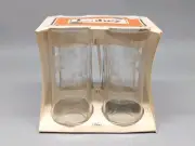 Libbey Glass Set of 4 Bolero Clear Frosted Dots 16 oz Cooler Glasses 6.5"