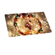 Christmas Door Mat Anti-slip Floor Mat Christmas Rectangular Rug Home Decoration Doormat