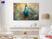 Peacock Abstract Wall Canvas Home Decor Australian Made Quality