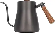Gooseneck Coffee Kettle, Coffee Drip Kettle with Anti Hot Walnut Handle, Stainless Steel Coffee Tea Pot, Spout Design Coffee Maker, Anti Slip Bottom, Hand Cut Water Outlet