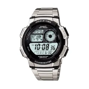 CASIO卡西歐 AE-1000WD-1A 世界地圖 世界時間 日期 計時碼表 電子錶 男錶 42mm