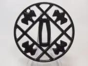 Japanese Sword Tsuba Alloy Family Crest Diagram Samurai Equipment NEW