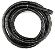 10 Foot Black Split Loom 1/2'' Diameter Flexible Convoluted Tubing