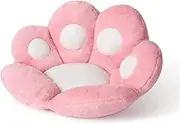 Cat Paw Cushion Comfy Kawaii Chair Cushion 31.4 x 27.5 inch Bear Paw Lazy Sofa Office Floor Pillow Cute Plush Seat Pad for Gaming Chair for Bedroom Decor Colorful (Pink)