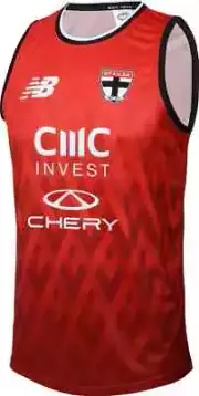 St Kilda Saints 2025 AFL Mens Red Training Singlet Sizes S-7XL BNWT