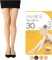 fukuske(福助) Fukusuke 590-1863 Women's Stockings, Moderately Transparent, Solid Color, Sheer Tights, Pantyhose, SCY Zoki, 3 Pairs Set, Fukusuke