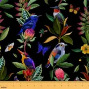 Nature's Delight Waterproof Fabric - Vibrant Red and Yellow Floral Print for Uph
