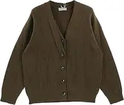 [SWJGLITTR] Men's V-Neck Cardigan Sweater Button up Sweaters Ribbed Men Cardigans Lightweight Knitwear with Pockets Coat, Coffee, X-Large