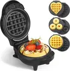 Mini Waffles Maker with 6 Removable Plates 3 in 1 Small Waffle Maker Mini- Heart
