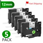 5x Black on White Label Tape Compatible with Brother TZ-231 P-Touch PT-D400 D600