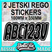 2x Jetski Rego Sticker Decals Set 100mm High Vinyl Registration
