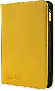 Vault X 9 Pocket Trading Card Zip Binder, 360 Cards, Premium Exo-Tec Album Material, 20 Side-Loading Pages, Folder for Collectible Games, Sports, TCG (Yellow)