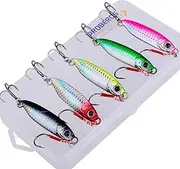 5pcs Fishing Lure Kit - Lifelike Artificial Bait Set for Offshore & Trolling Boat Fishing - Multi-Size Jig Lures with Storage Box - Saltwater & Freshwater Fishing Gear Accessories