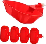 Kisangel 5pcs Poultry Water Cups for Chickens Red Duck Water Dispenser Poultry Watering Cups for Chickens Pp Chicken Water Cups for Bucket