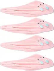 4Pcs Quick Hair Drying Towel Women Towel Ultra Absorbent Fast Drying Hair Warp Cartoon