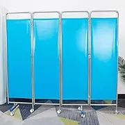 6FT Hospital Privacy Screen on Wheels,PVC Fabric,Standing Door Partition,3/4Panels Room Divider,Portable Freestanding Room Partition Wall Divider,4 Panels
