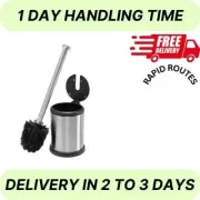 Self Closing Lid Stainless Steel Toilet Brush and Holder