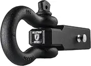 BulletProof Hitches 3.0" Extreme Duty Receiver Shackle (30,000lb. Rating) with D-Ring/Clevis (Black Textured Powder Coat, Solid Steel)