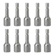 10 Pcs Nut Driver Set 8mm 5/16" Socket Adapter Drill Bit