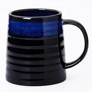 [Mkour] 23oz Extra Large Ceramic Coffee Mugs, Handmade Cup, Big Tea Cups with Large Handle for Office and Home, Microwave and Dishwasher Safe (Sky Blue)