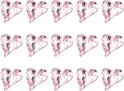 sourcing map 15 Pcs 3D Heart Pink Nail Rhinestones 12x13mm K9 Glass Crystal Rhinestones Pointed Back Crooked Heart Gems for Nail Charm Art DIY Craft