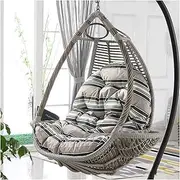 Brown Rattan Chair Cushion for Outdoor/Indoor Hammock Chair Cushions Egg Shape for Garden Patio Furniture Decoration