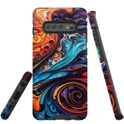 For Samsung Galaxy S10+ Plus Tough Protective Cover, Swirling Paint