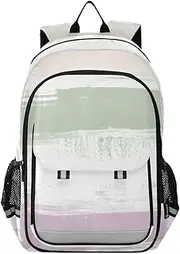 [RPLIFE] Light Blue Wavy Lines Children's Schoolbag, Kids Elementary School Backpack, Kids Bags for Travel, Watercolor Stripes, One Size