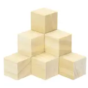 50Pcs Crafts Wooden cube Square Natural Solid Wood Crafts Blocks