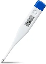 Berrcom Digital Thermometer for Adults and Kids, Oral and Underarm Thermometer for Fever C/F Switchable Rectal Thermometer for Babies with Fever Alarm
