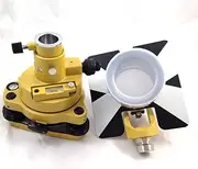 New Single Prism Set Yellow Tribrach ForTotal Station + Adapter Dia. 64mm 0mm Offset Surveying Instrument