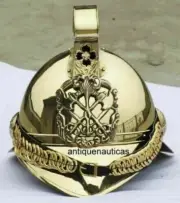 Brass Nautical British Fireman Helmet Fire Brigade Fire fight Wearable Handmade