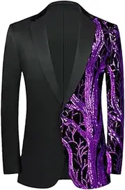 [Generic] Men Luxurious Sequins Suit Jackets Fashion Male Dance Party Dress Blazers Coats for Wedding Slim Fit Blazers